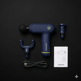 Resonate Aura massage gun with 4 heads round flat bullet fork